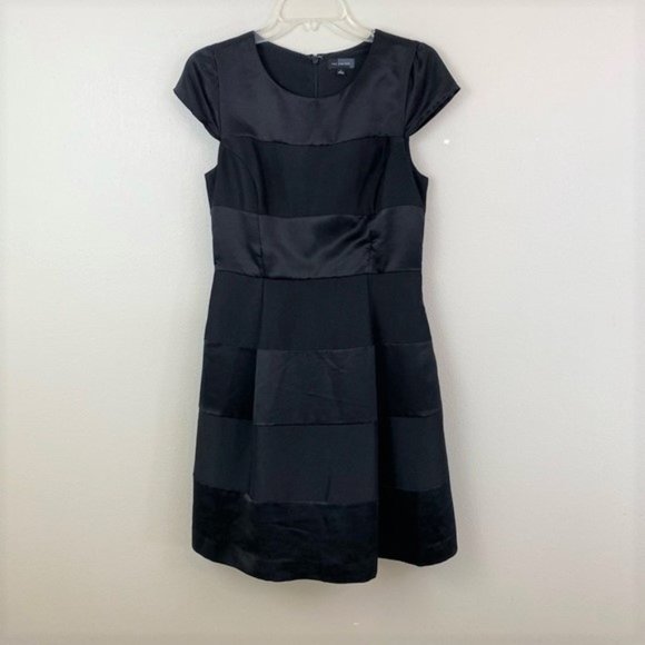 The Limited Dresses & Skirts - The Limited Black Satin Stripe Fit & Flare Dress